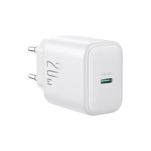 JOYROOM TCF20 Adapter Fast Charger 20W PD USB Type C + Kabel C to C 1m - White